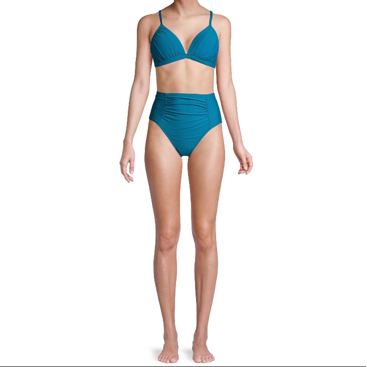Time And Tru Blue High Waisted Bikini Bottoms